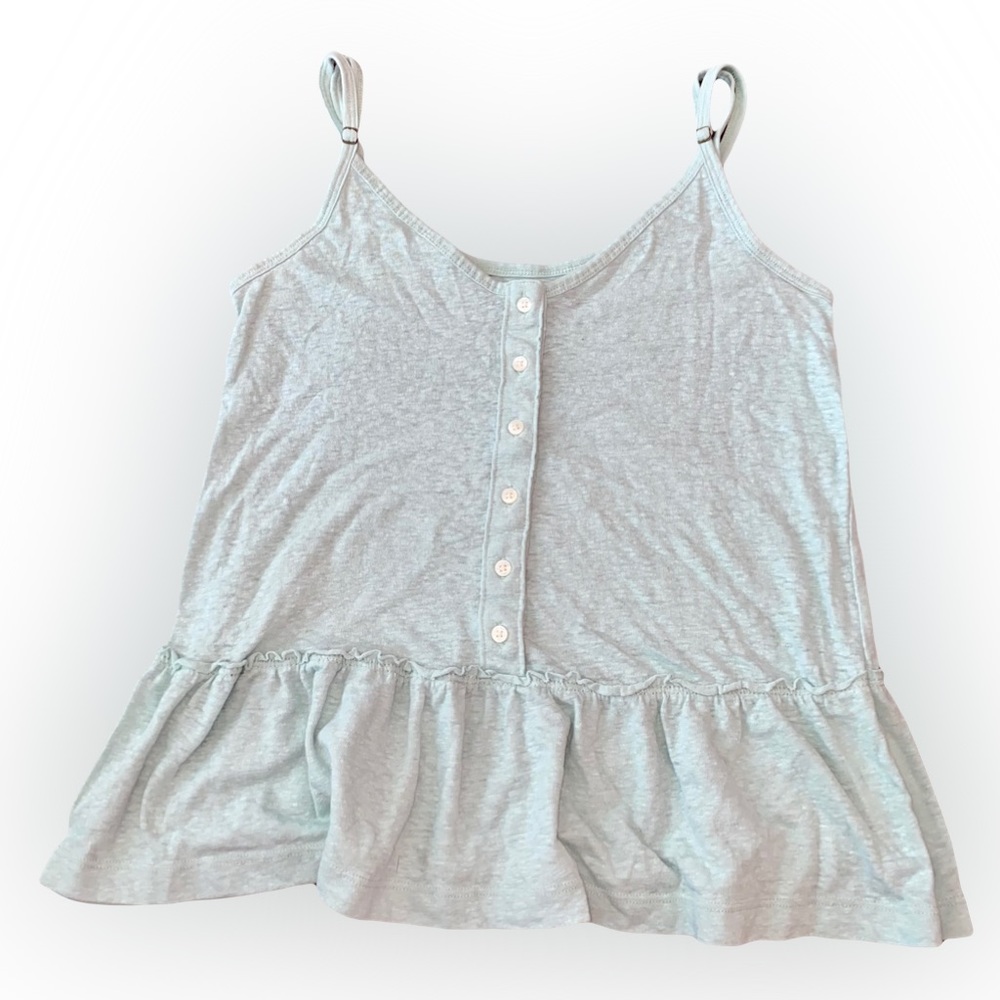 ABERCROMBIE & FITCH LIGHT BLUE BUTTON TANK TOP // SIZE XS🩵